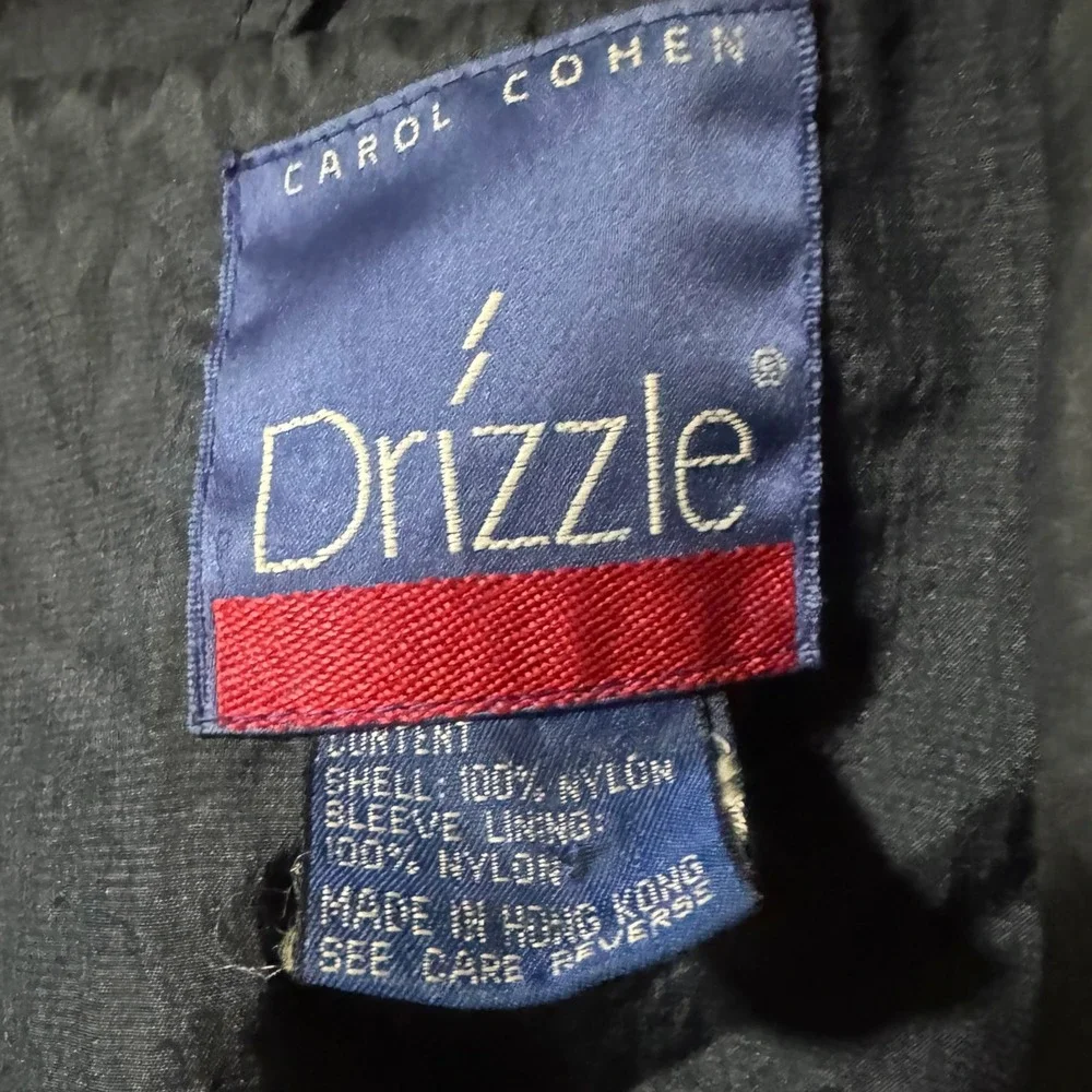 Carol Cohen Drizzle VTG Nylon Trench Coat oversized Rain Jacket Sz L belted